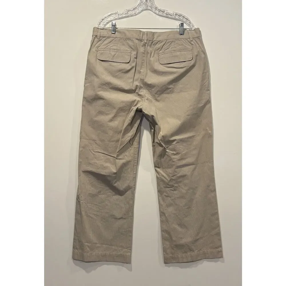 Banana Republic Beige Striped Cotton Relaxed Fit Chino‎ Pants Mens 36X30